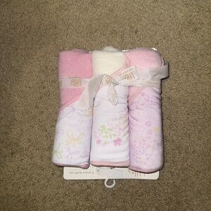 Pink and White Baby Bath Towel Set